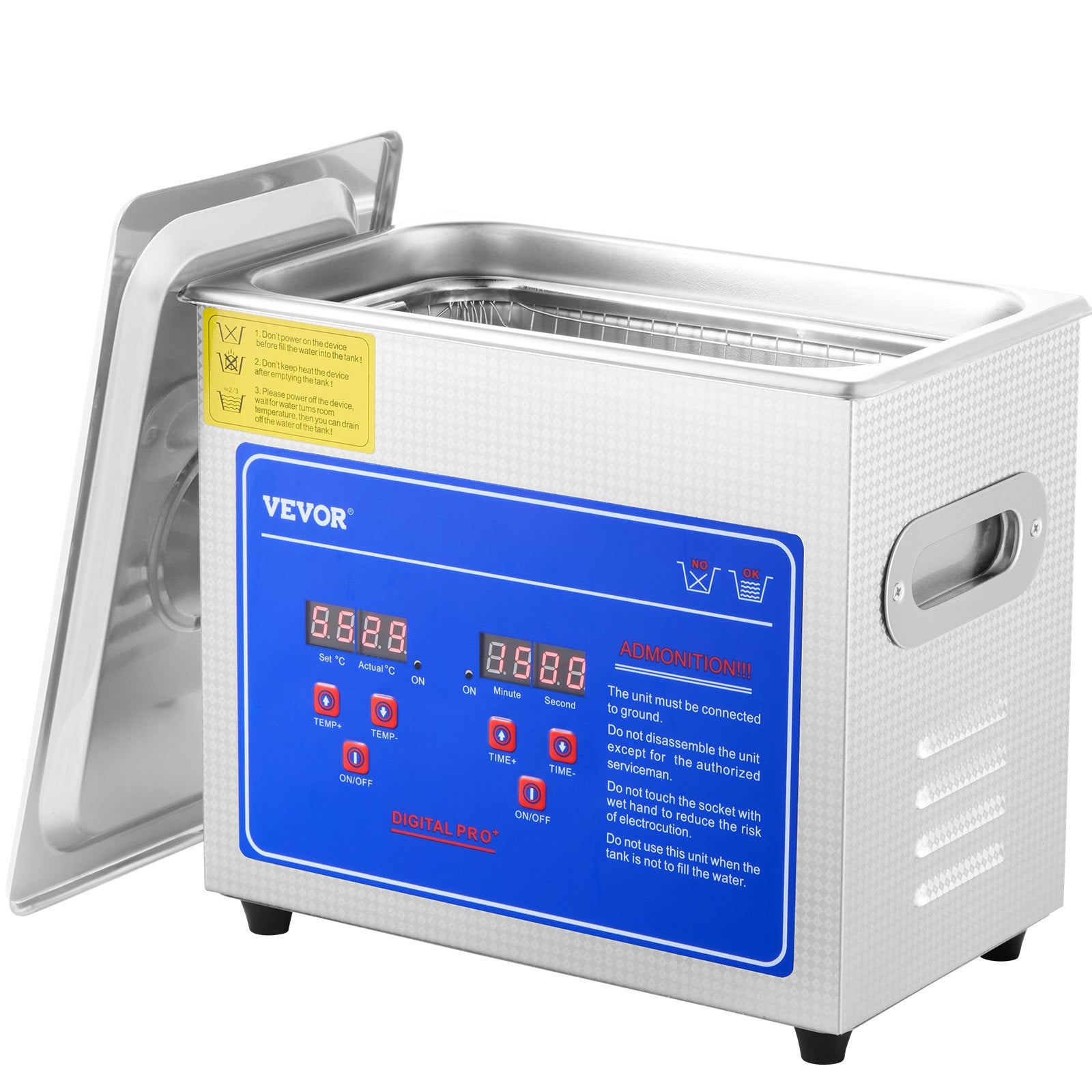 Ultrasonic Cleaner | 3L Stainless Steel Jewelry Cleaning Machine with Heater & Timer