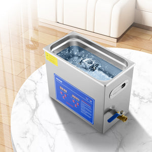 Ultrasonic Cleaner | 6L Stainless Steel Digital with Drain System
