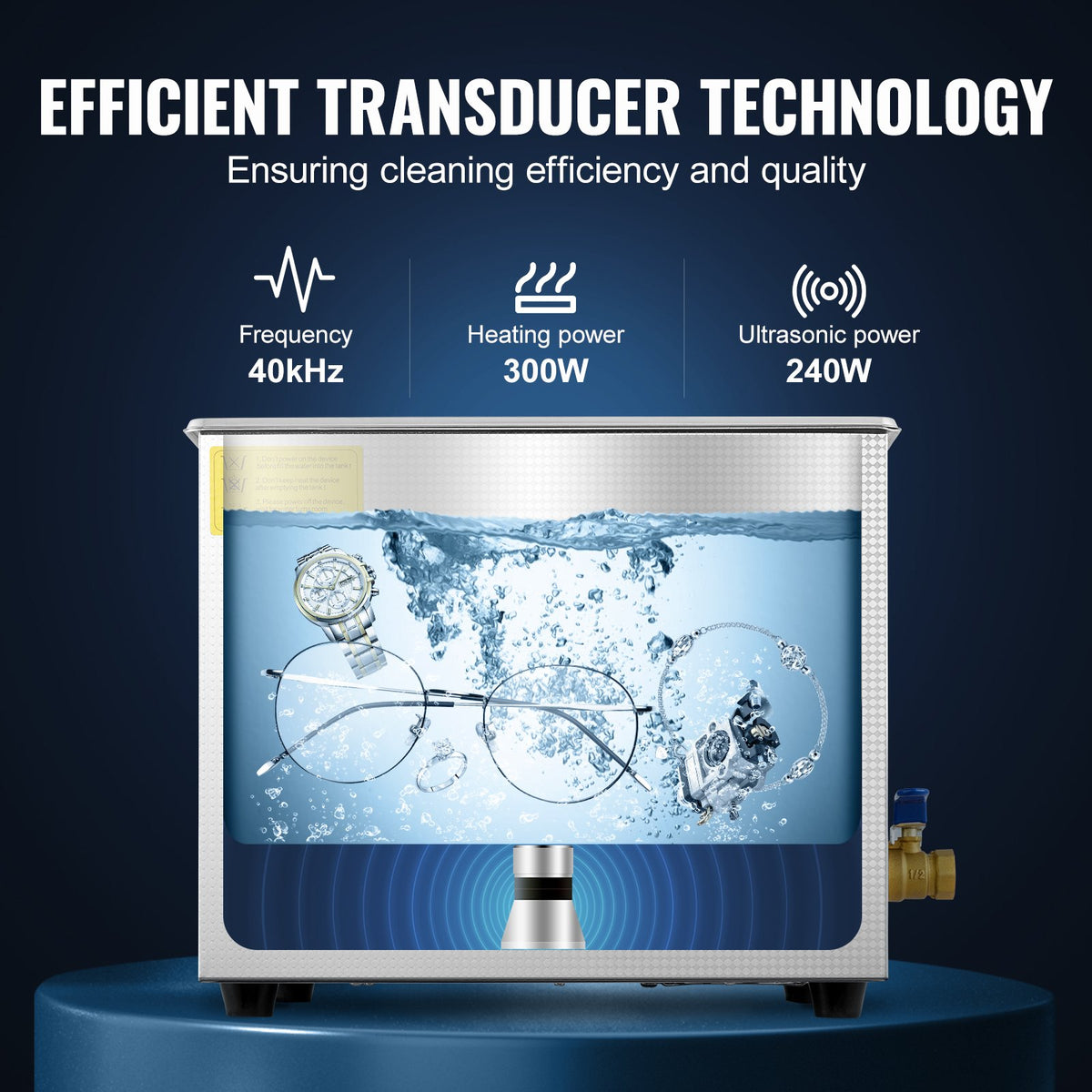 Ultrasonic Cleaner | 10L Jewelry Cleaning Machine with Timer & Heater | Stainless Steel Professional Model