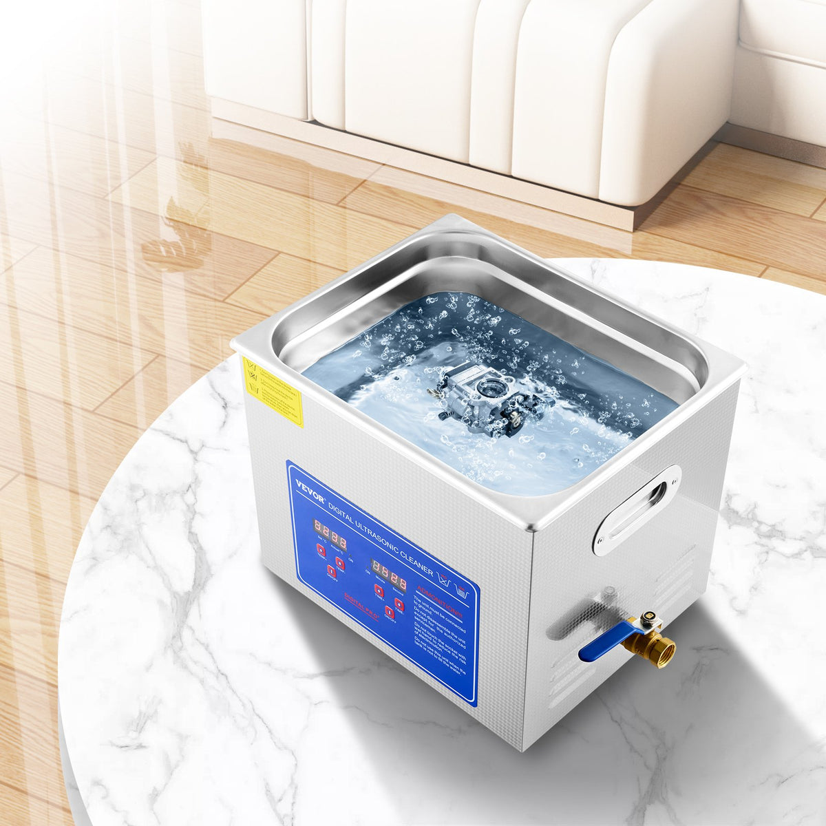 Ultrasonic Cleaner | 10L Jewelry Cleaning Machine with Timer & Heater | Stainless Steel Professional Model