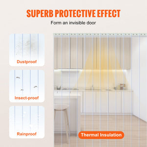 PVC Strip Curtain Roll 164' x 8" x 0.08" | Clear Ribbed Bulk Doorway Curtain