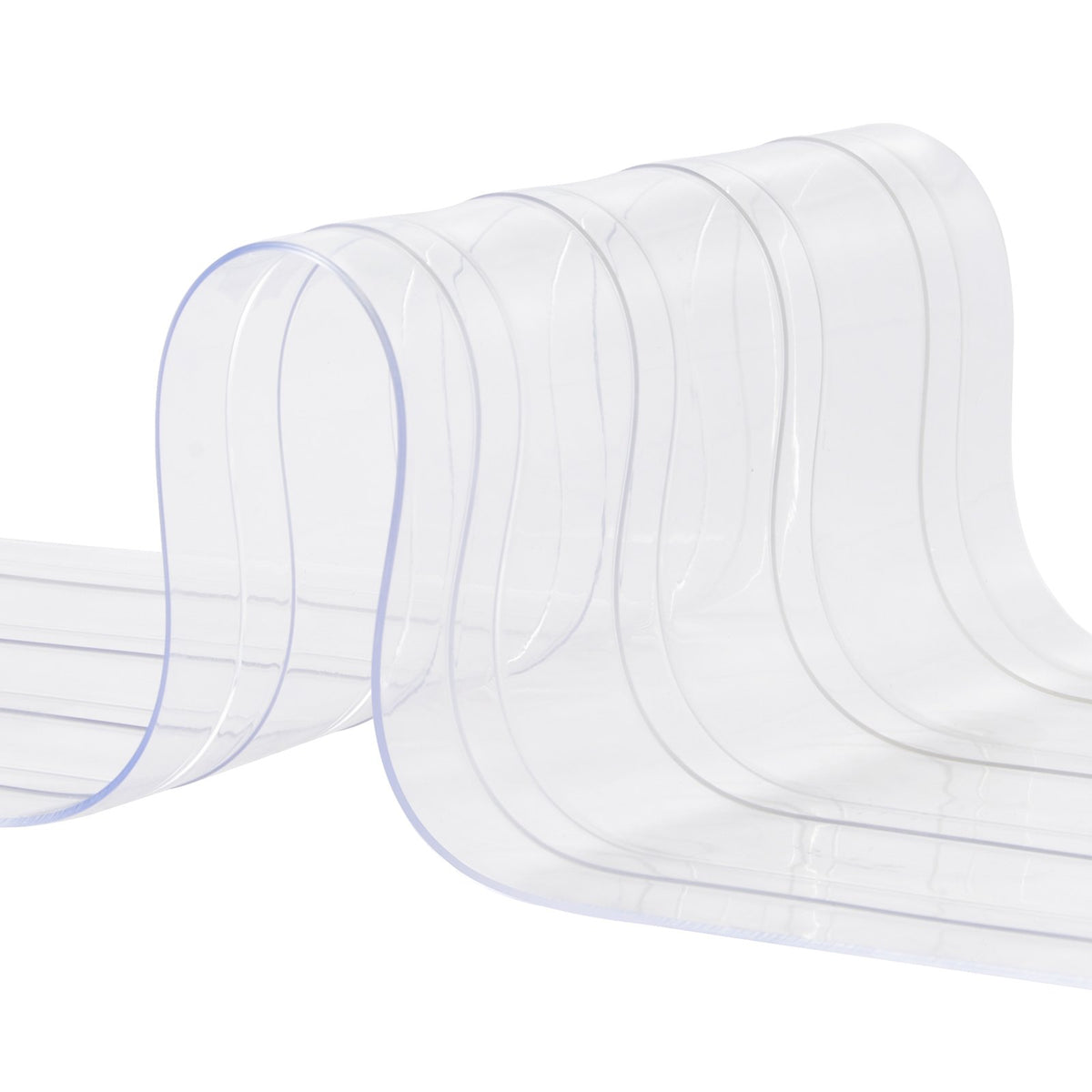 PVC Strip Curtain Roll 164' x 8" x 0.08" | Clear Ribbed Bulk Doorway Curtain