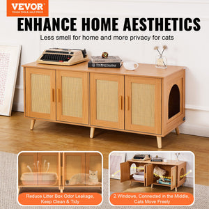 Cat Litter Box Enclosure | Wooden Furniture for 2 Cats