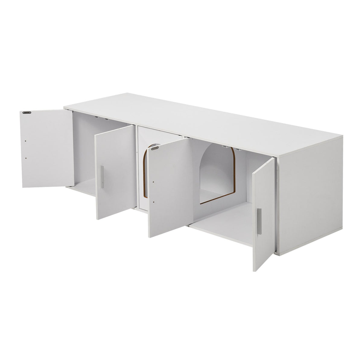 Cat Litter Box Enclosure | Wooden Furniture | 57.9" White