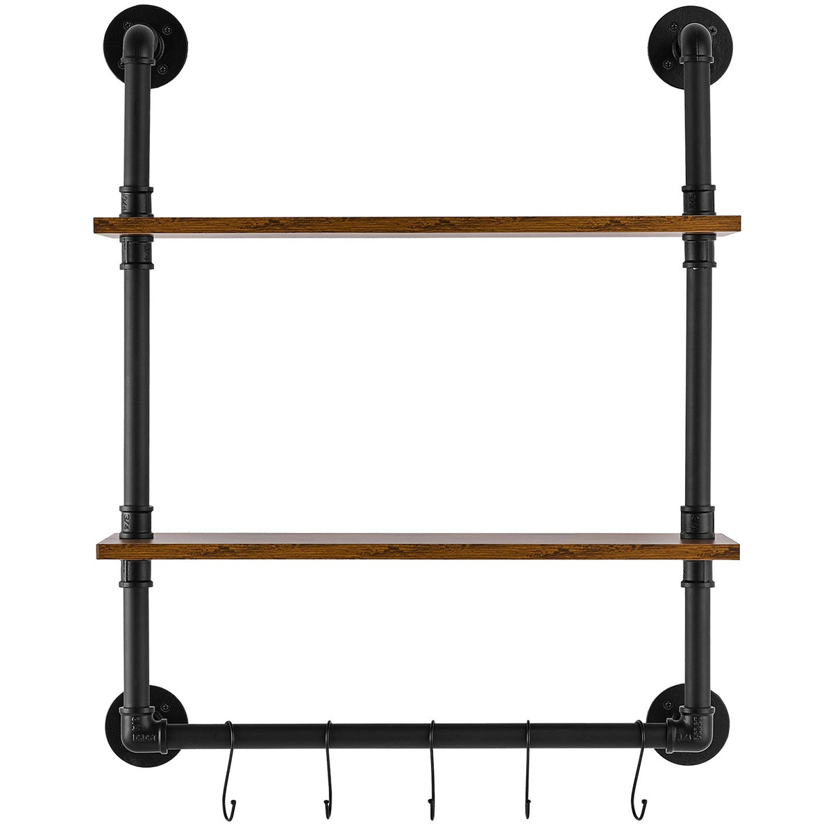 Industrial Pipe Shelf | 2-Tier Wall-Mount | 24x7.87"