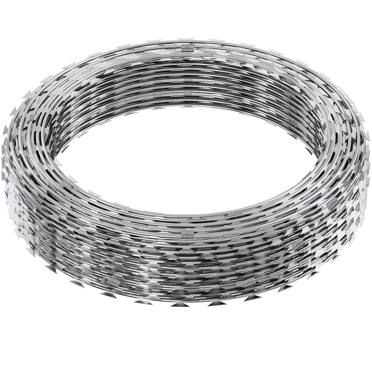 Razor Wire 98FT 2 Rolls | Galvanised Double Spiral Barbed Wire | Garden & Security Fence Razor Ribbon