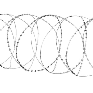 Razor Wire 98FT 2 Rolls | Galvanised Double Spiral Barbed Wire | Garden & Security Fence Razor Ribbon