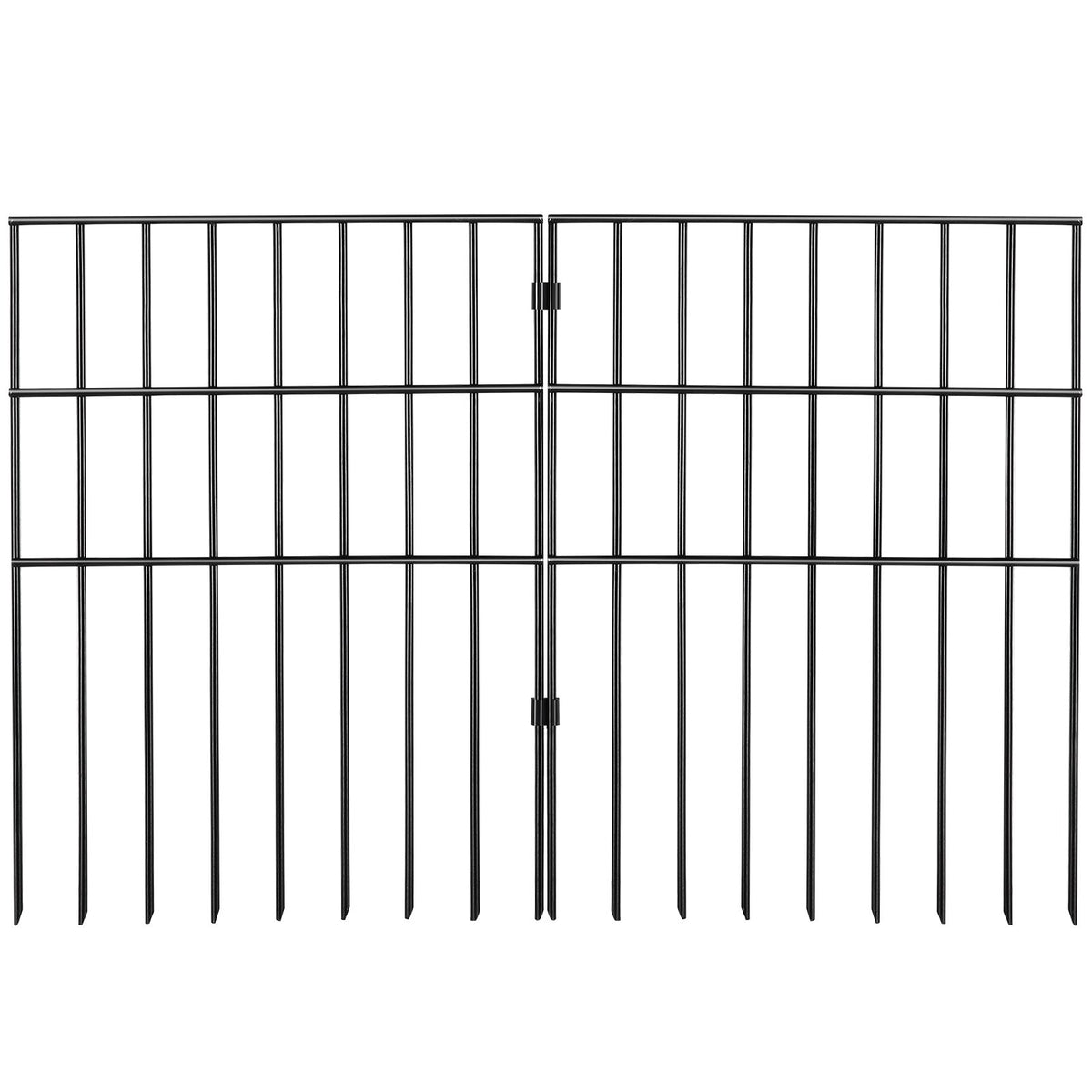 Garden Fence No-Dig 44x33cm | Animal Barrier Metal Fence with 3.81cm Spike Spacing | 28 Pack Decorative Yard Fencing