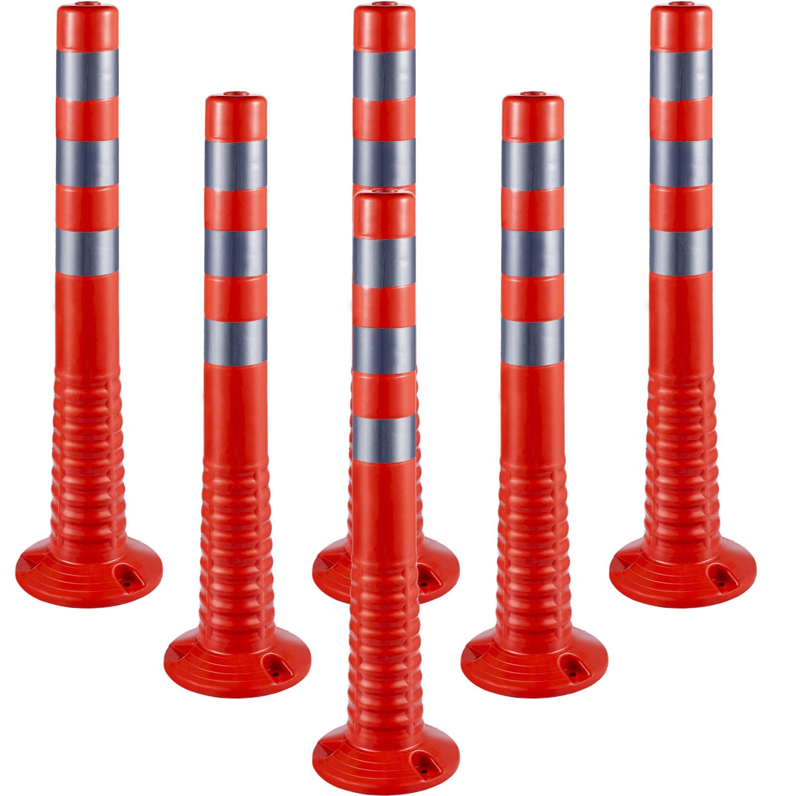 Traffic Delineator Posts | 30" Flexible Spring Channelizer Cones 6-Pack