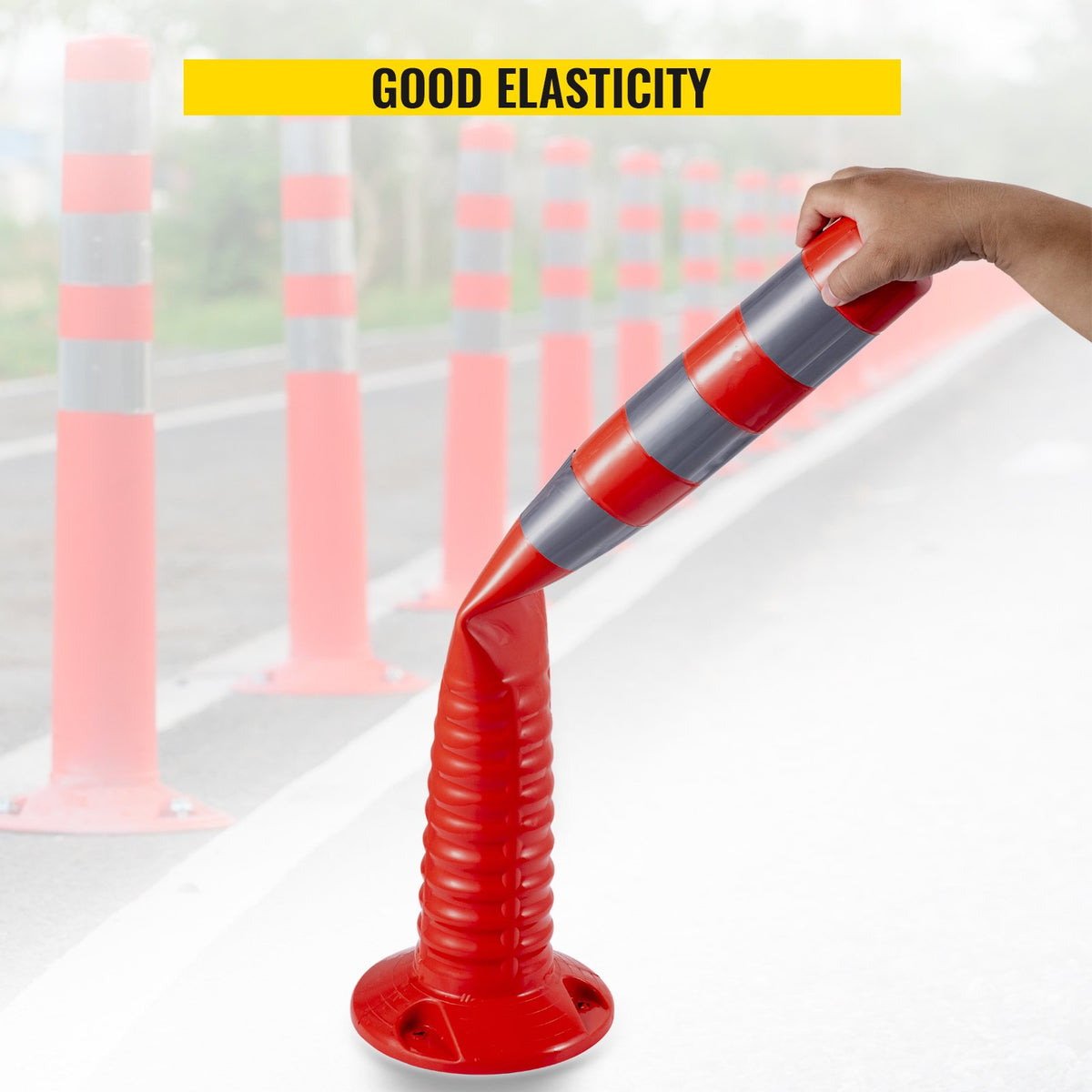 Traffic Delineator Posts | 30" Flexible Spring Channelizer Cones 6-Pack
