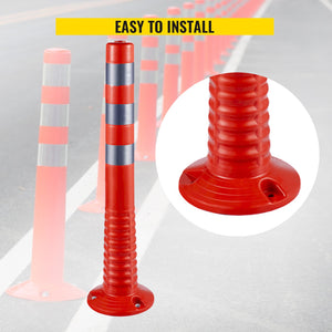 Traffic Delineator Posts | 30" Flexible Spring Channelizer Cones 6-Pack
