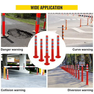 Traffic Delineator Posts | 30" Flexible Spring Channelizer Cones 6-Pack