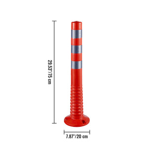 Traffic Delineator Posts | 30" Flexible Spring Channelizer Cones 6-Pack