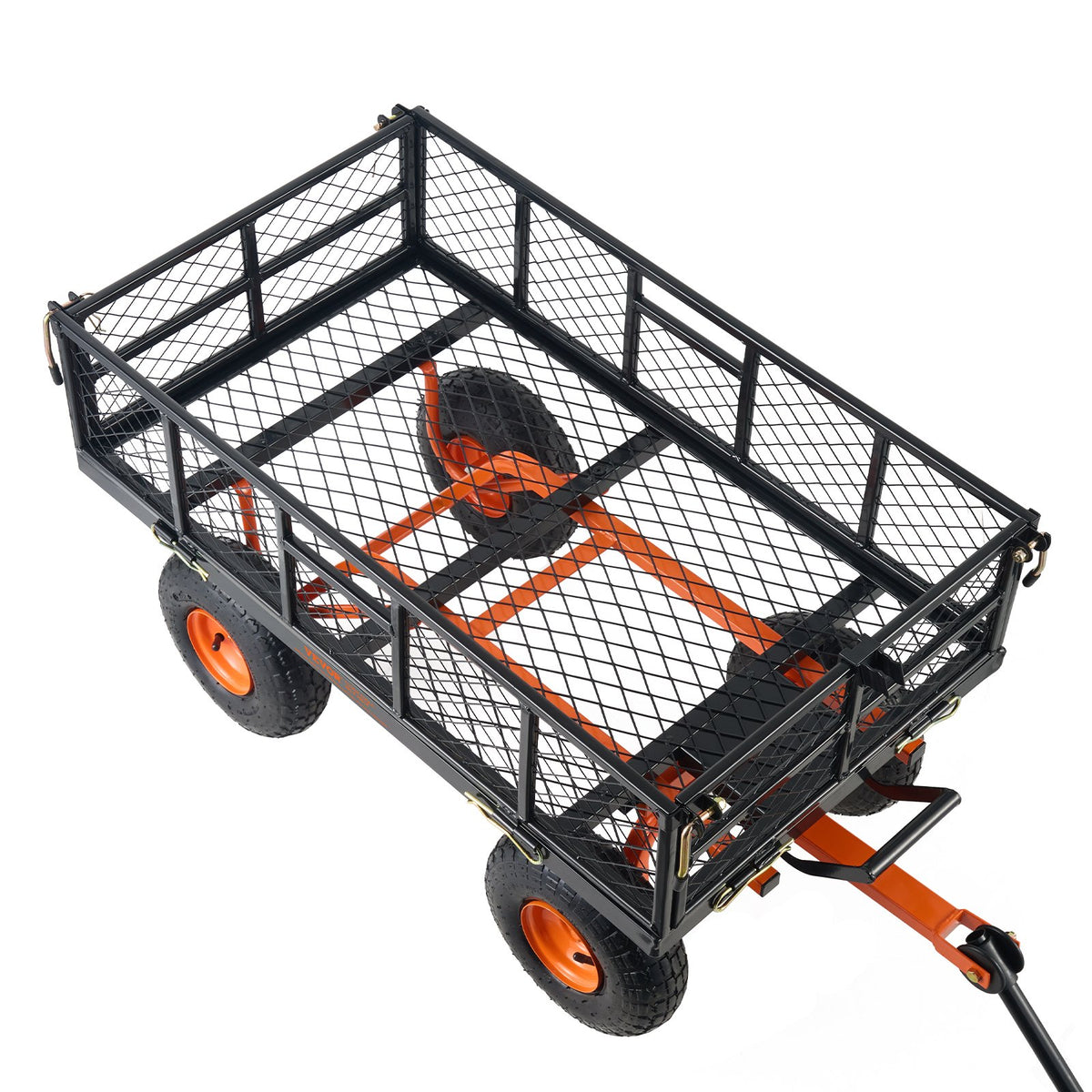 Metal Dump Cart | 399kg Capacity | Convertible Handle | Garden Wheelbarrow with 25.4cm Tires