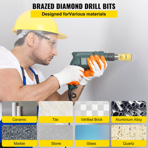 Diamond Drill Bit Set 4 Piece | 25/35/50/68mm Vacuum Brazed Tile Hole Saws with Case