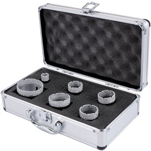 Diamond Drill Bits | 6-Piece Tile Hole Saw Kit with Storage Case