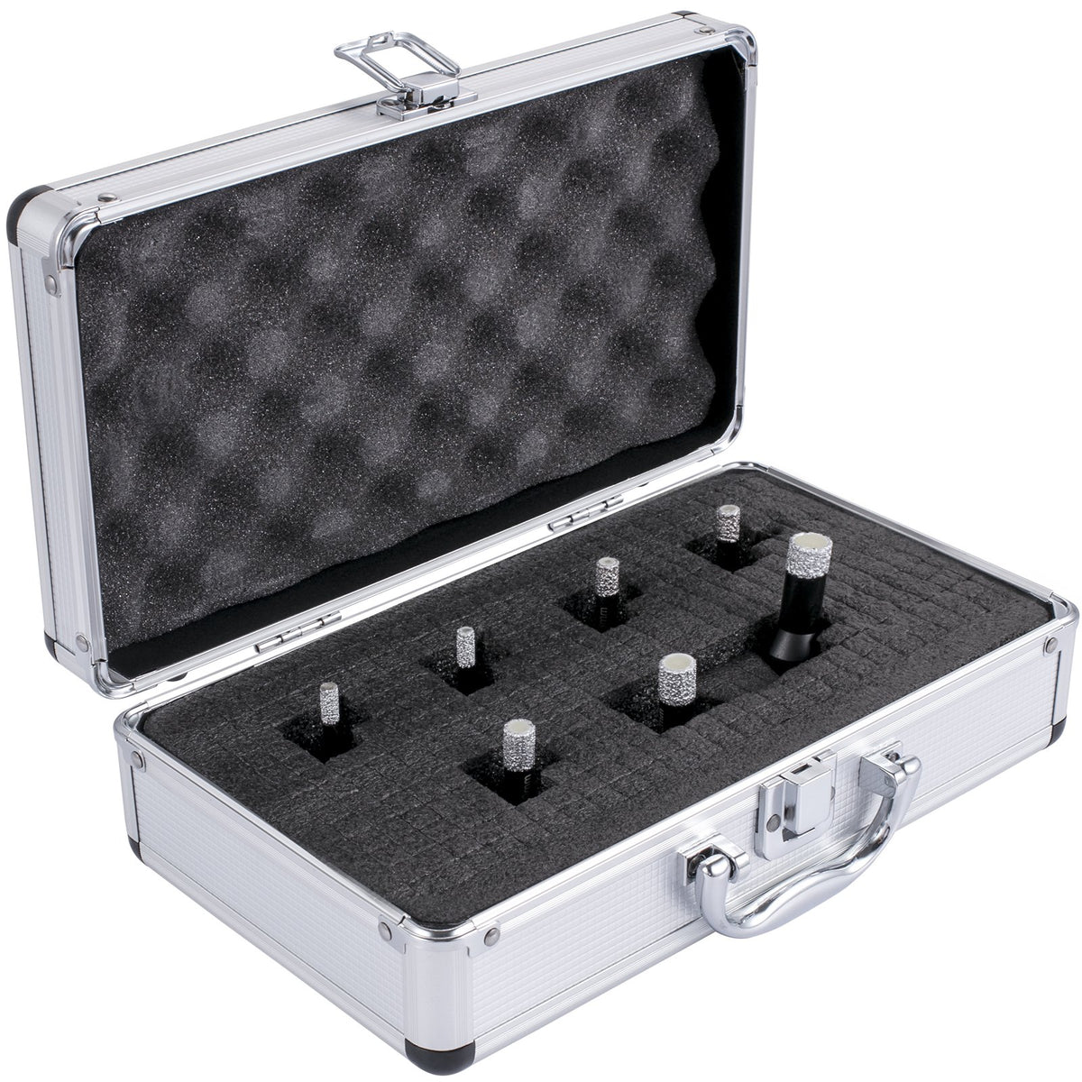 Diamond Drill Bit Set 7 Piece | 6-14mm Vacuum Brazed Tile Hole Saws with Case