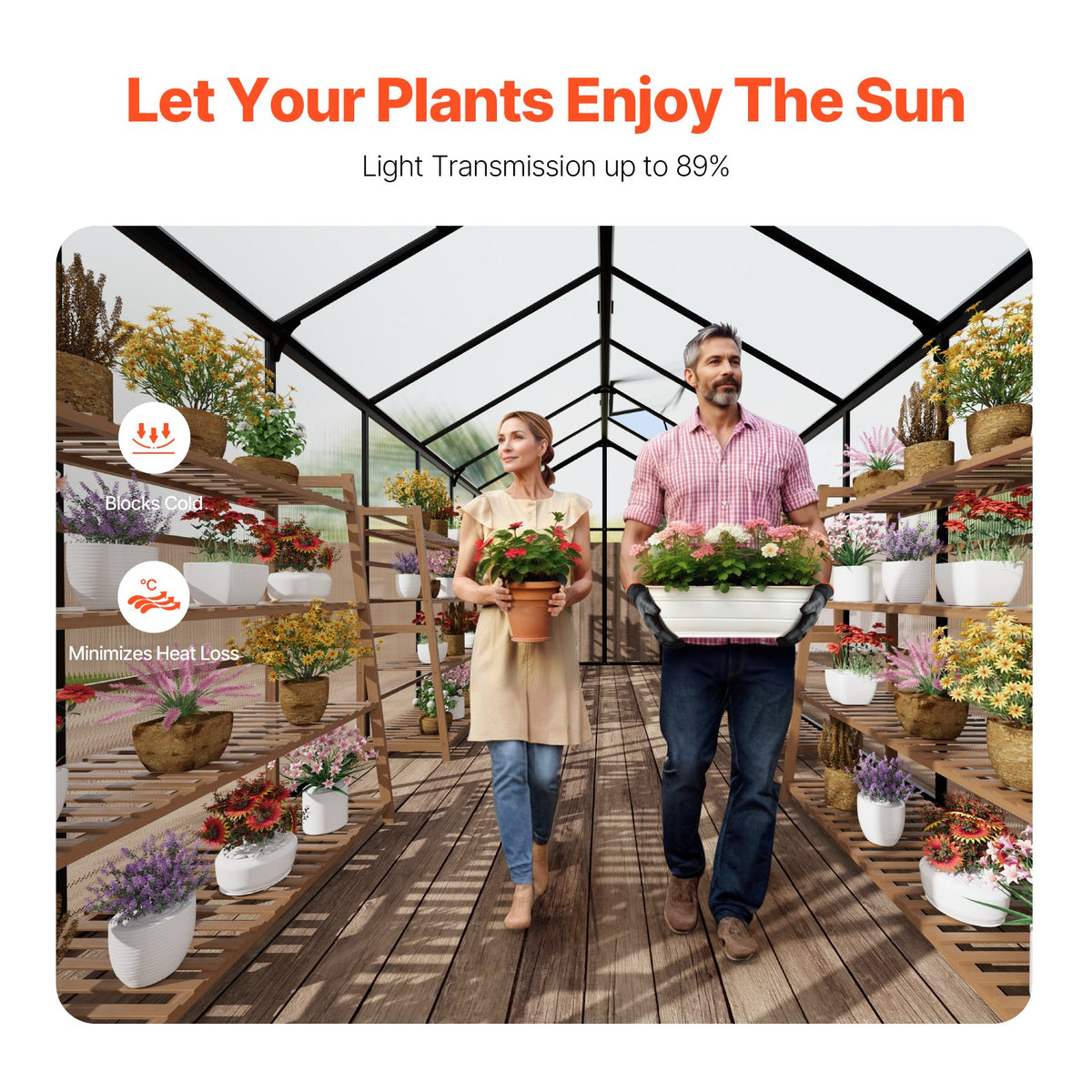 Polycarbonate Greenhouse | 8x14 ft Walk-In Outdoor Garden Greenhouse