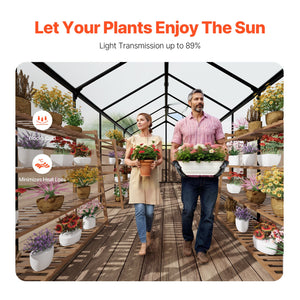 Polycarbonate Greenhouse | 8x14 ft Walk-In Outdoor Garden Greenhouse