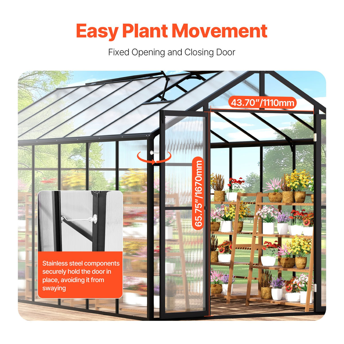Polycarbonate Greenhouse | 8x14 ft Walk-In Outdoor Garden Greenhouse