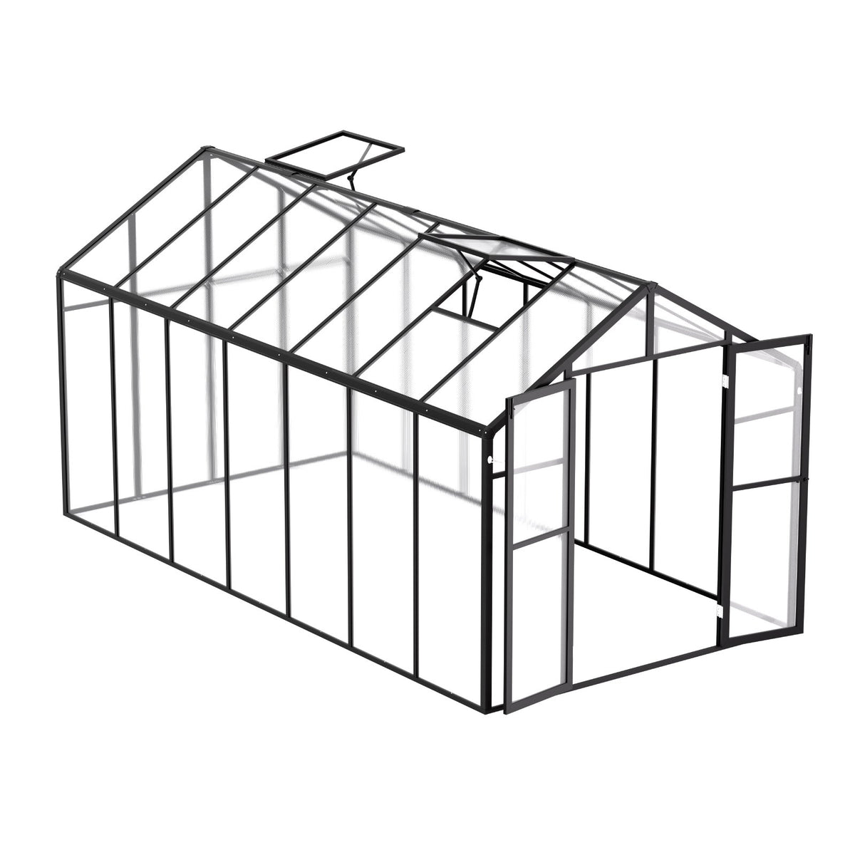 Polycarbonate Greenhouse | 8x14 ft Walk-In Outdoor Garden Greenhouse