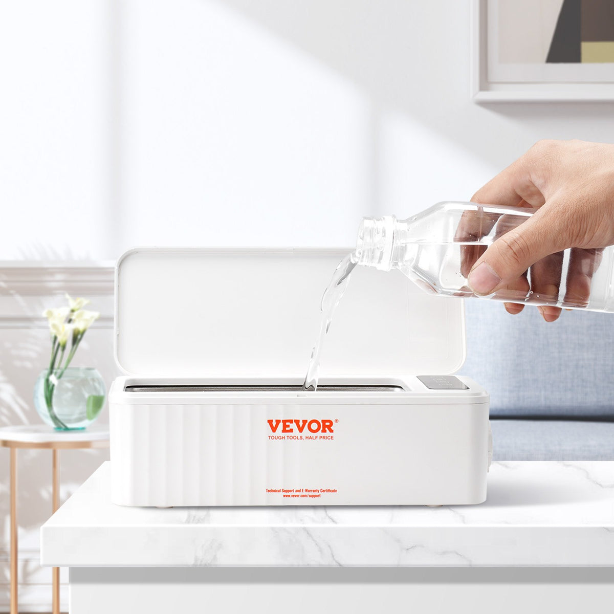 Ultrasonic Jewelry Cleaner | 470ml Portable Cleaner with 4 Timer Modes | For Glasses, Watches & Rings