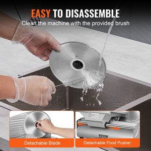 Meat Slicer 180W | 7.5" SUS420 Blade | Adjustable 0-15mm Thickness | For Meat, Bread & Cheese