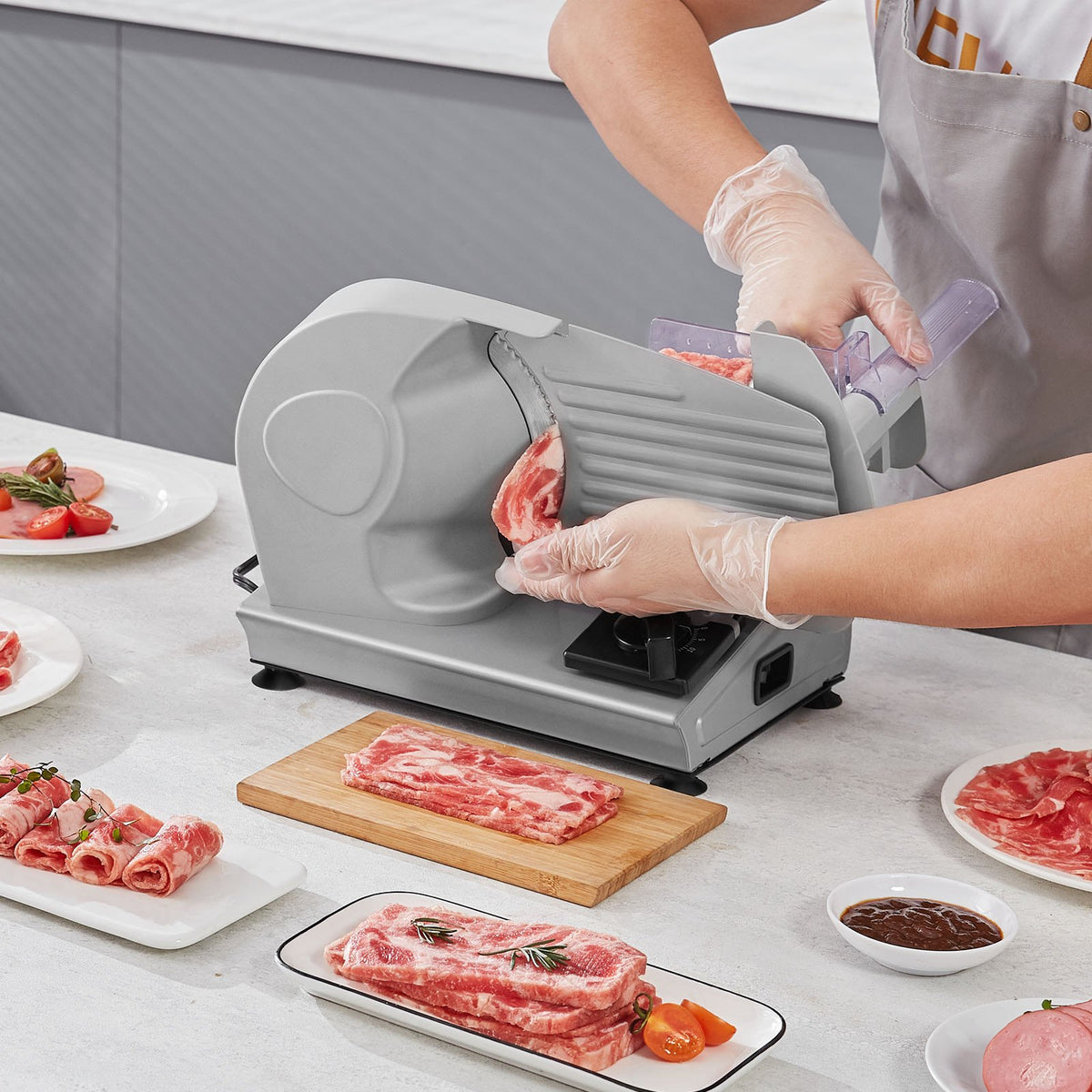 Meat Slicer 180W | 7.5" SUS420 Blade | Adjustable 0-15mm Thickness | For Meat, Bread & Cheese