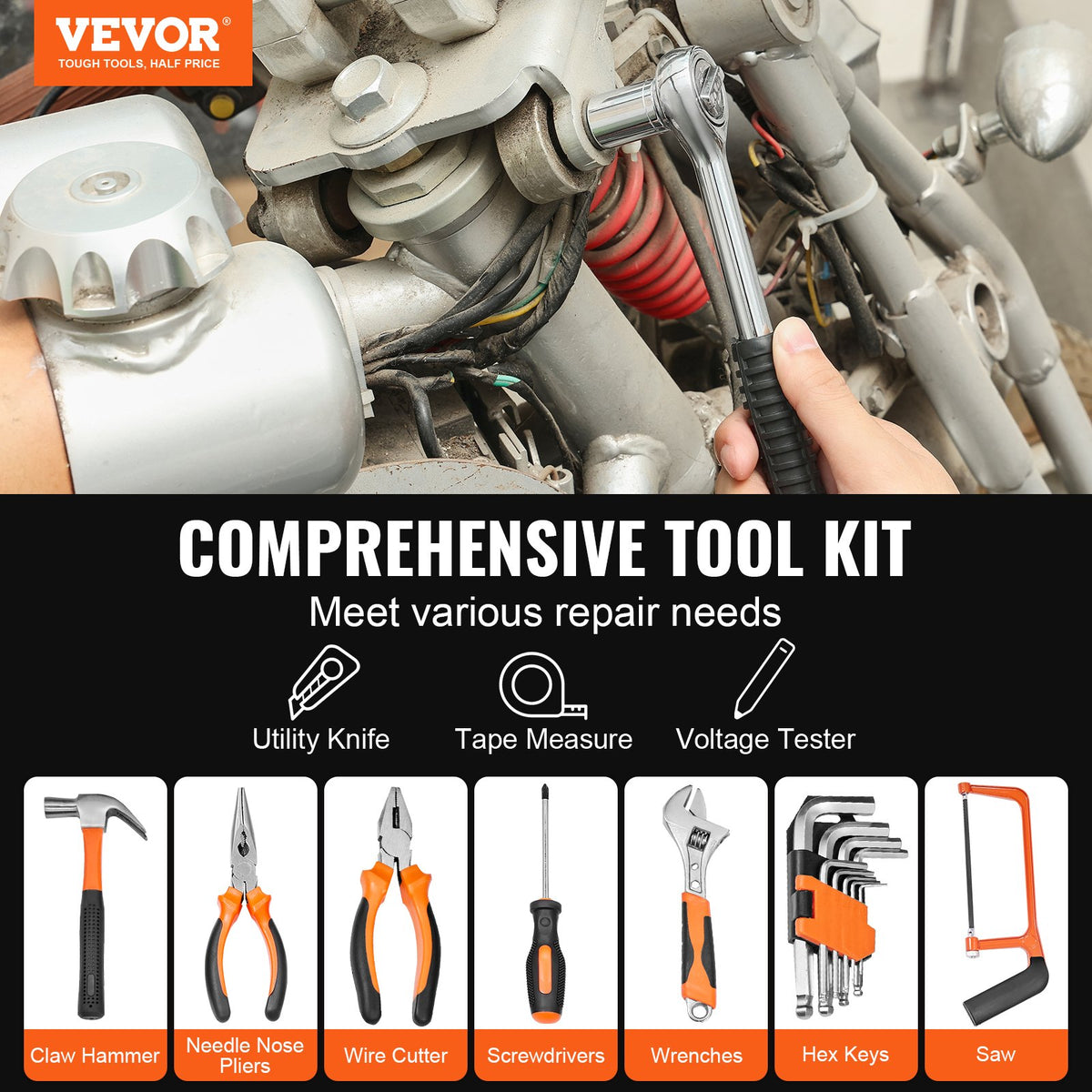 Tool Kit | 216-Piece General Household Hand Tools with Case