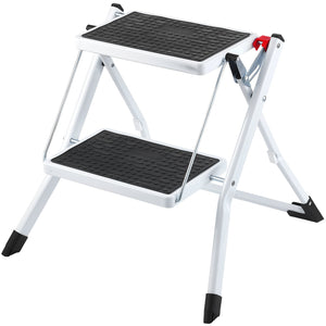 Step Ladder 2-Step | 150kg Capacity | Folding Steel Anti-Slip Step Stool