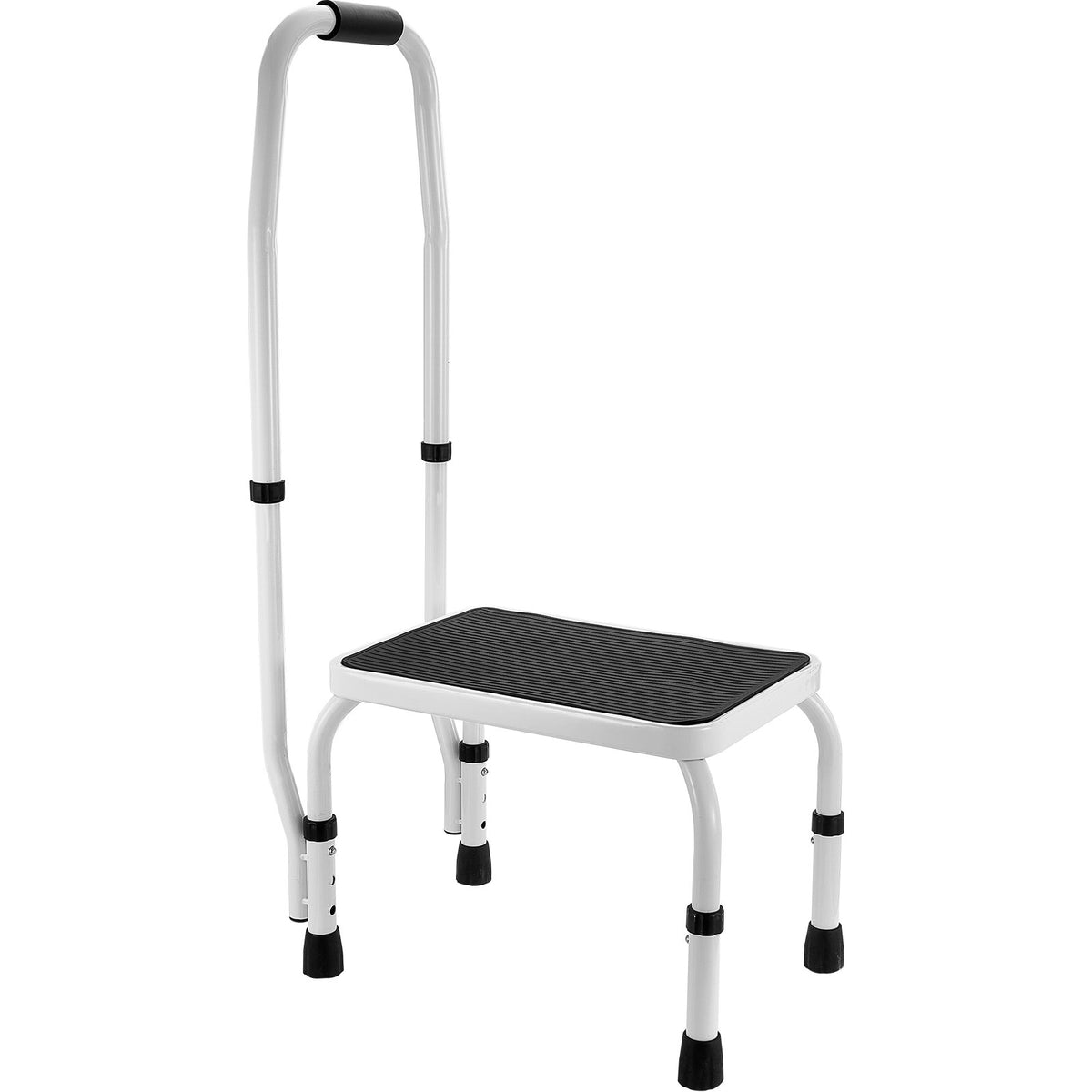 Step Stool 1-Step 150kg Capacity | 3 Adjustable Heights with Handle | Steel Non-Slip Step Ladder for Adults, Toddlers, Office, RVs & Pets | Portable Design