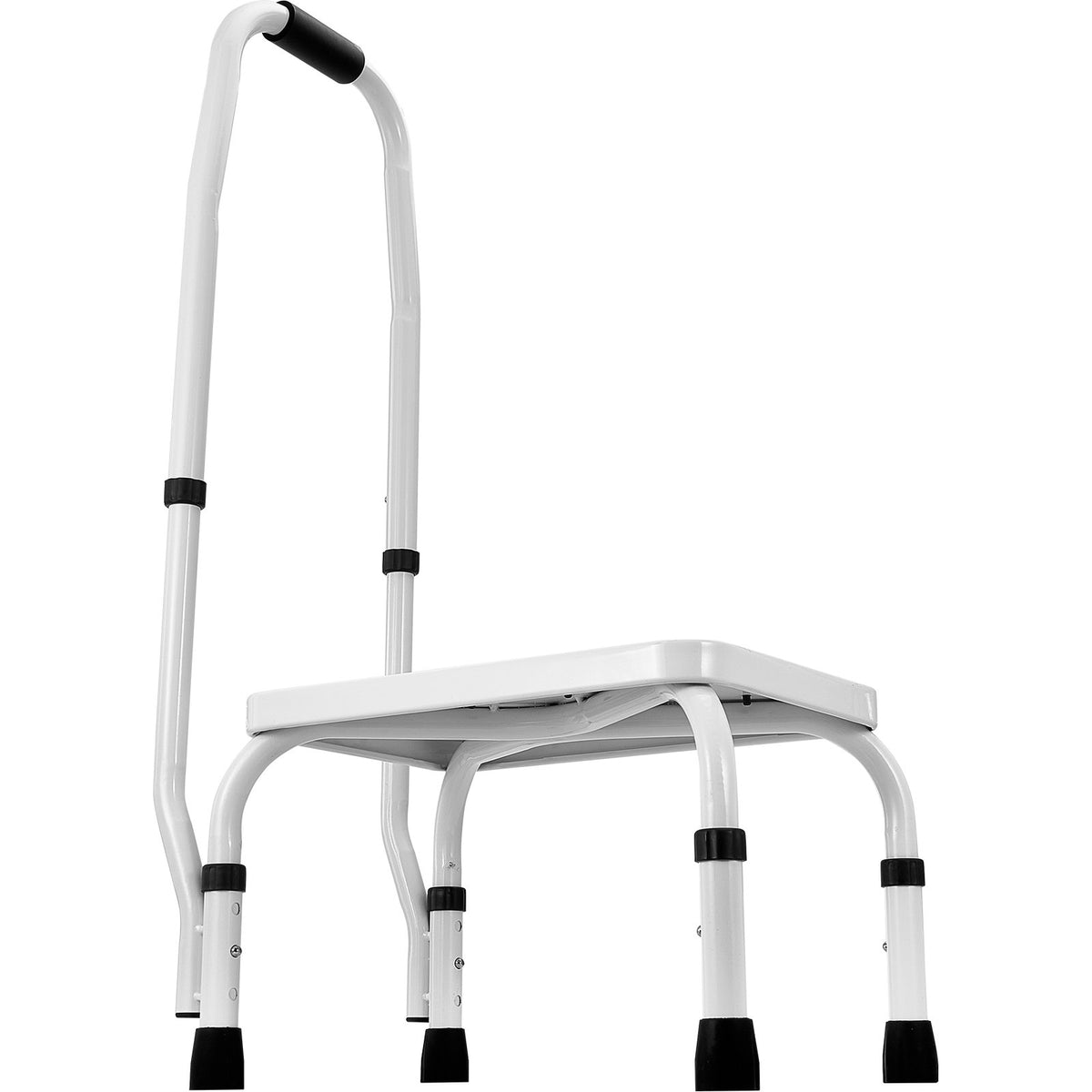 Step Stool 1-Step 150kg Capacity | 3 Adjustable Heights with Handle | Steel Non-Slip Step Ladder for Adults, Toddlers, Office, RVs & Pets | Portable Design