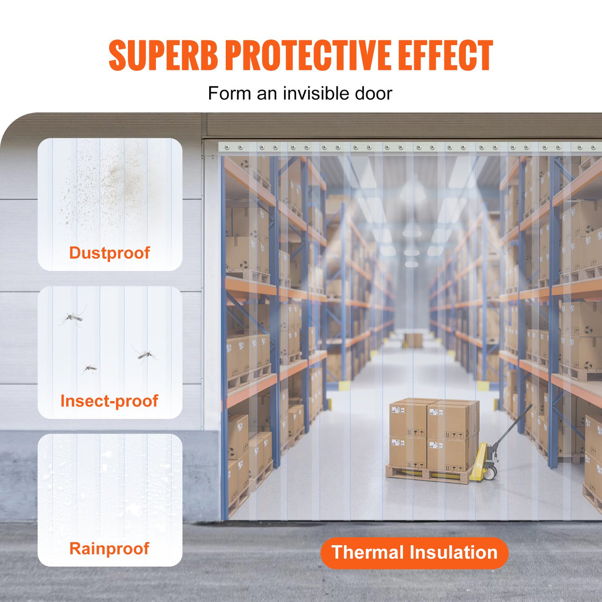 PVC Strip Curtain Roll 2500cm x 20cm x 2mm | Clear Smooth Bulk Doorway Curtain