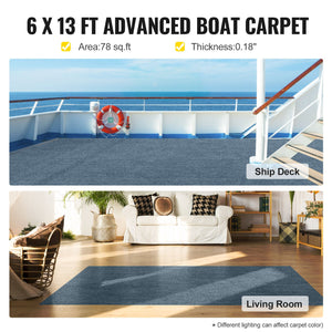 Marine Carpet 6x13FT | Cut Pile Boat & Patio Deck Carpet | Grey | 1.8x4m