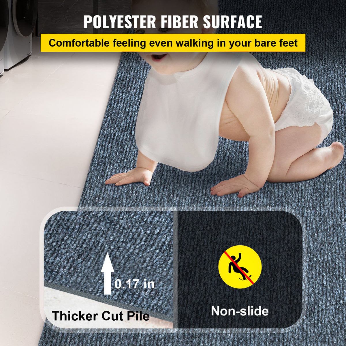 Marine Carpet 6x13FT | Cut Pile Boat & Patio Deck Carpet | Grey | 1.8x4m