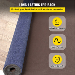 Deep Blue Marine Carpet 6x39.3FT | Non-Slip Waterproof Backing | Indoor & Outdoor Boat & Patio Deck Carpet