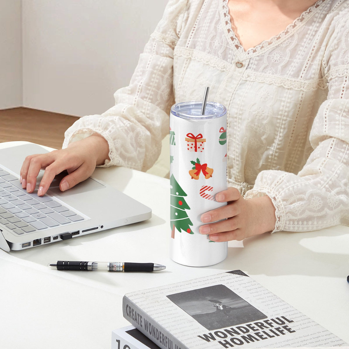 Sublimation Tumblers 8 Pack | 30oz Stainless Steel Double Wall Cups | With Straw, Lid, Brush, Shrink Wrap & Gift Box