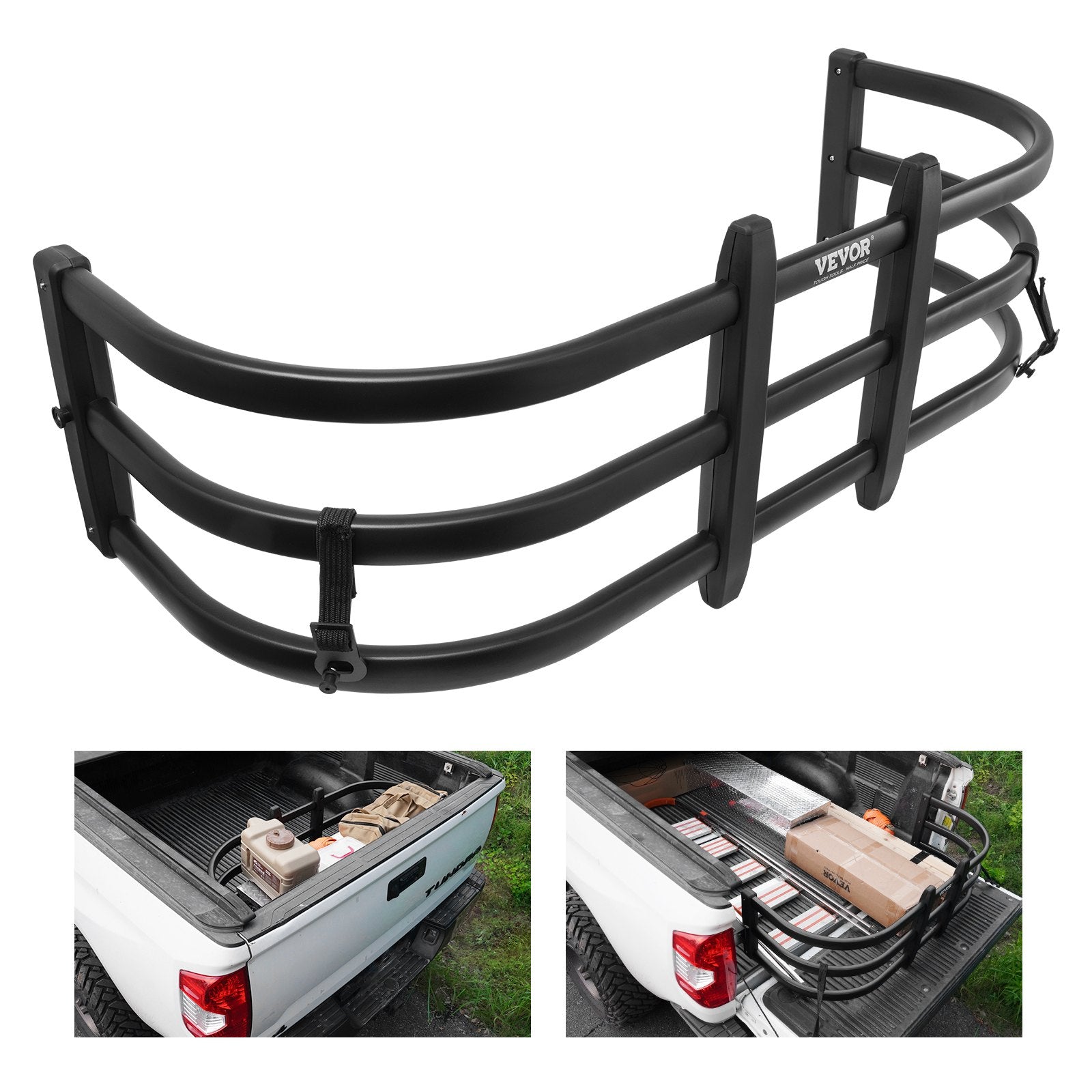 Truck Bed Extender | Aluminium Adjustable Tailgate Extension 131-162.6cm | Fits Various Pickup Models