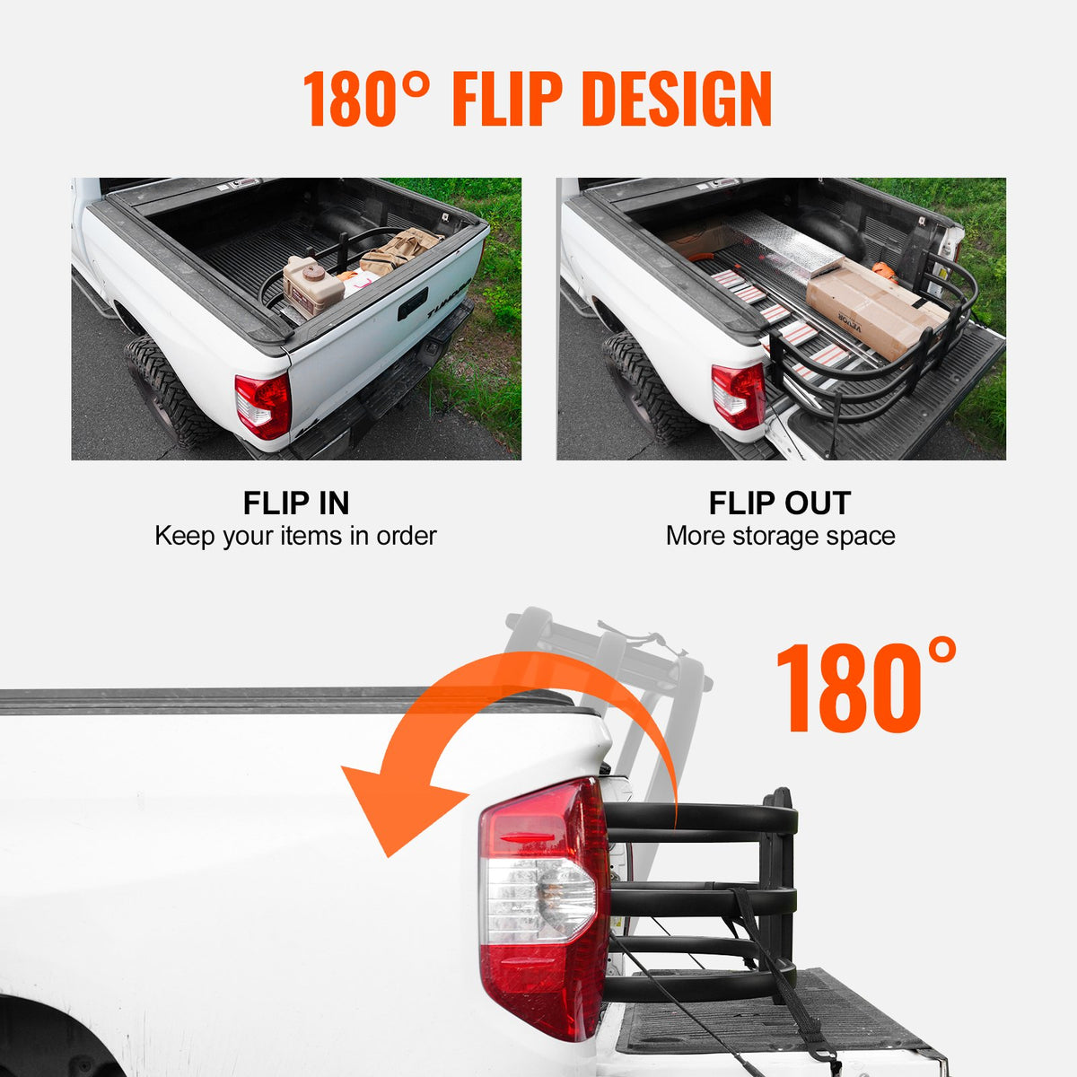 Truck Bed Extender | Aluminium Adjustable Tailgate Extension 131-162.6cm | Fits Various Pickup Models