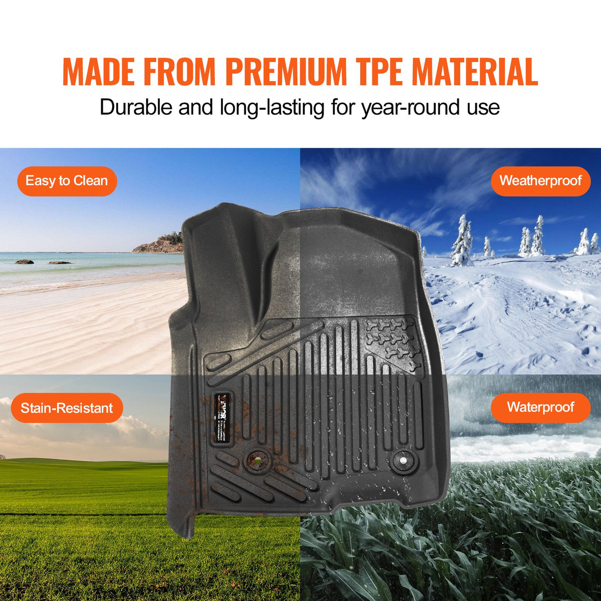 Floor Mats | Fits Chevrolet Silverado/GMC Sierra 1500 | 3-Piece Set