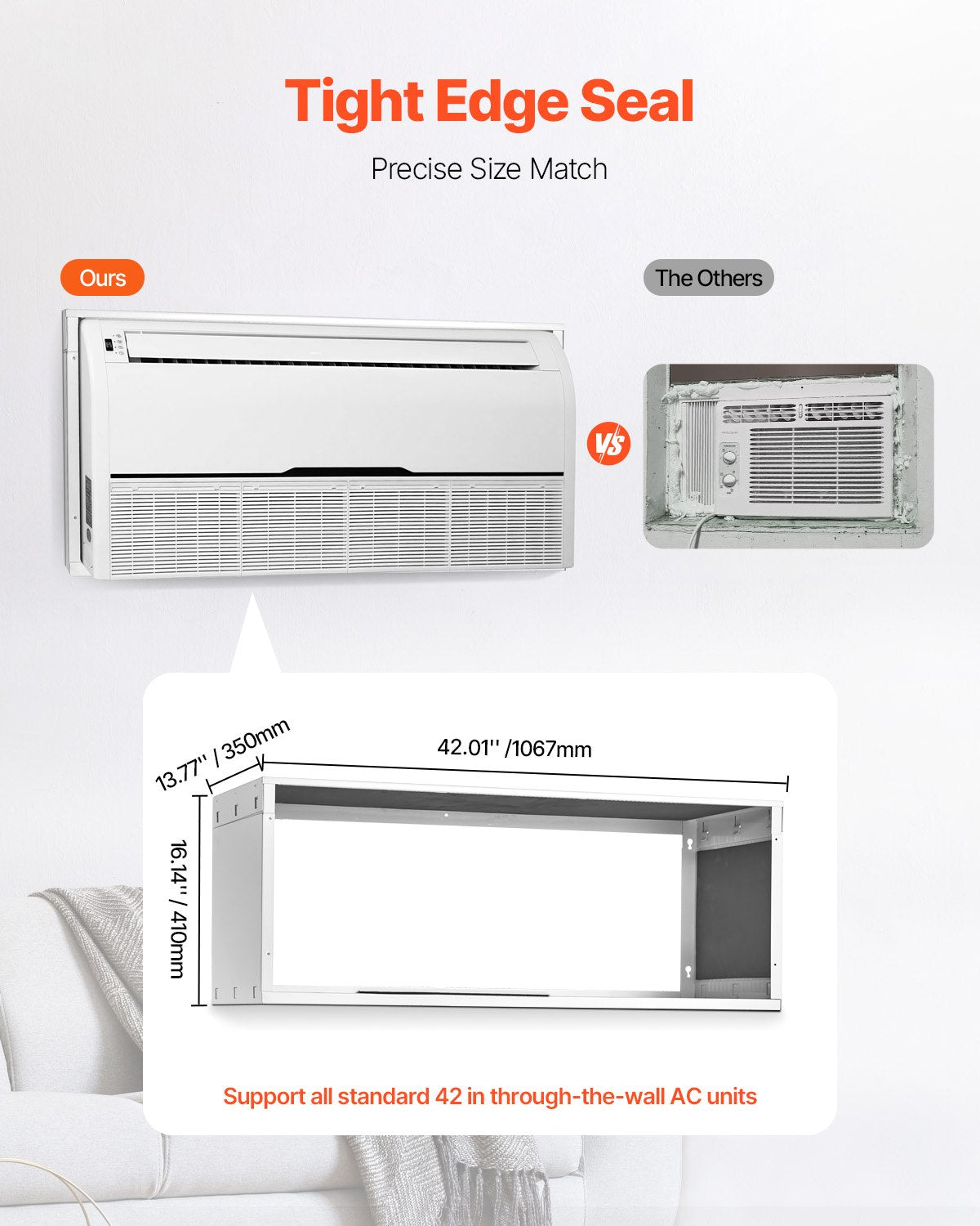 Air Conditioner Wall Sleeve 42" | Universal Through-the-Wall AC Sleeve