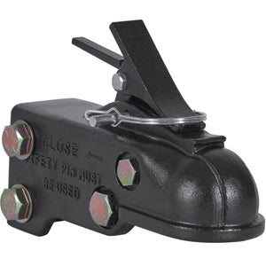 Adjustable Trailer Coupler 2-5/16" | 15,000lbs Capacity | Heavy Duty Cast Channel-Mount | Includes Hardware Kit | Black Powder Coated Steel