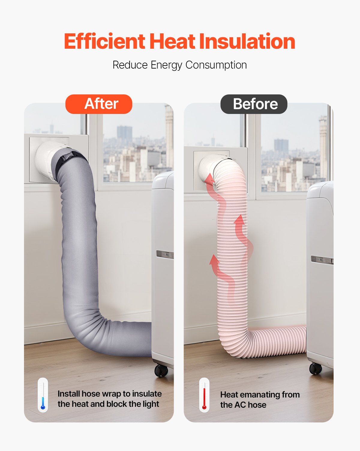 AC Hose Cover | Portable Air Conditioner Exhaust Insulation Sleeve