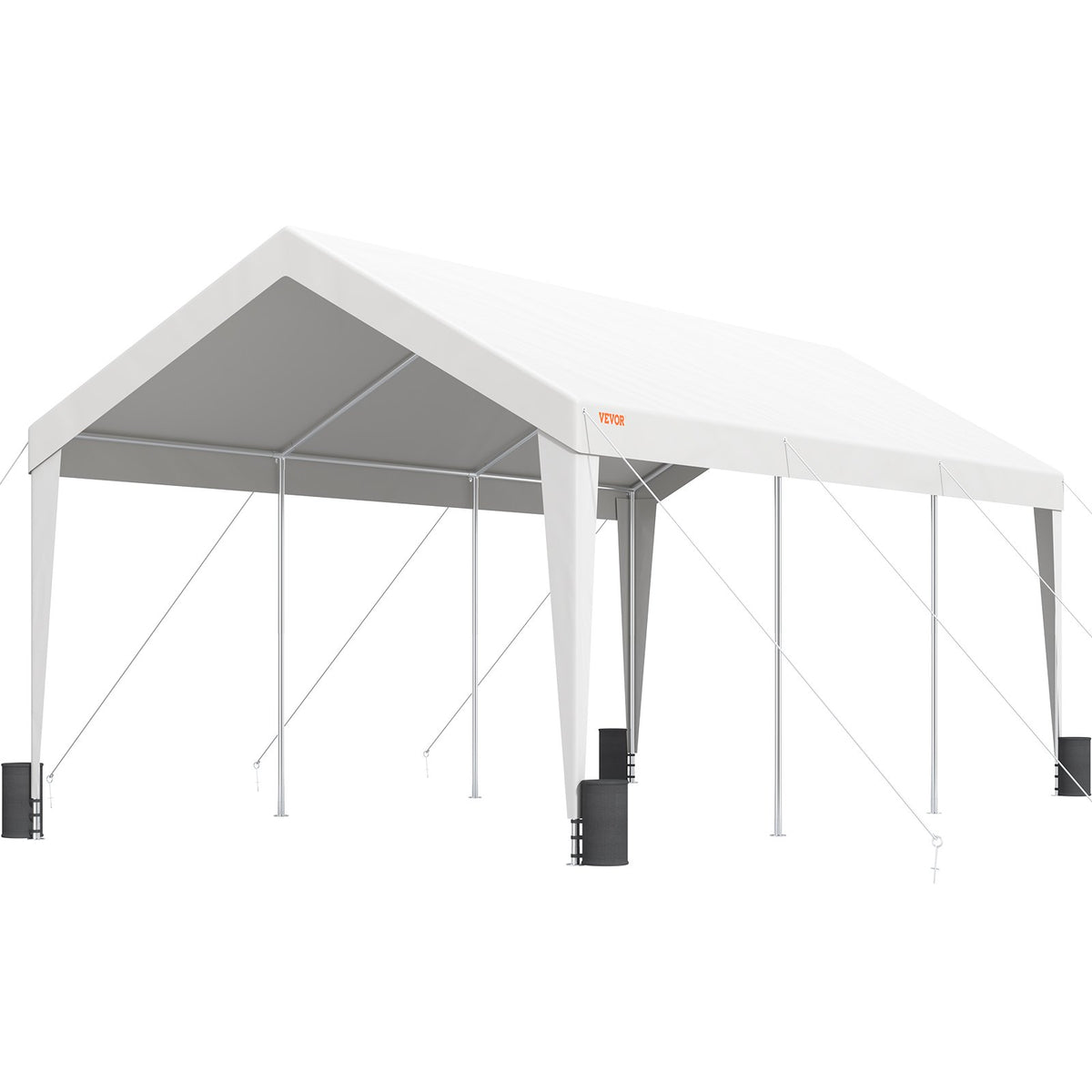 Carport Canopy Tent | 10x20 ft Garage Shelter with 8 Poles
