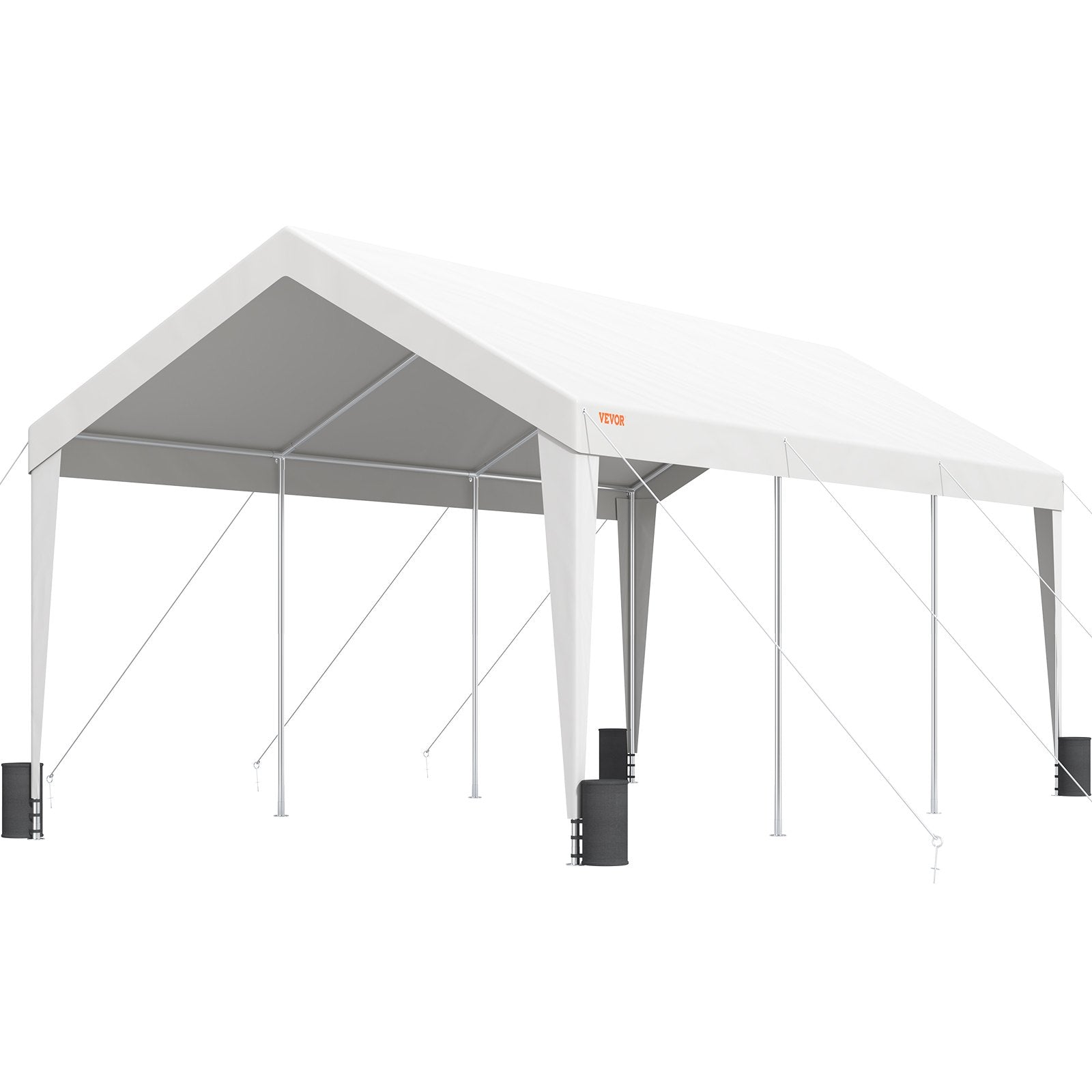 Carport Canopy Tent | 10x20 ft Garage Shelter with 8 Poles