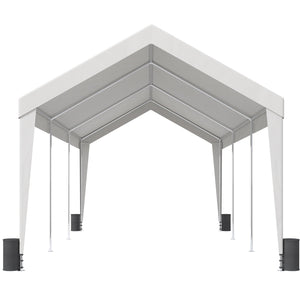 Carport Canopy Tent | 10x20 ft Garage Shelter with 8 Poles