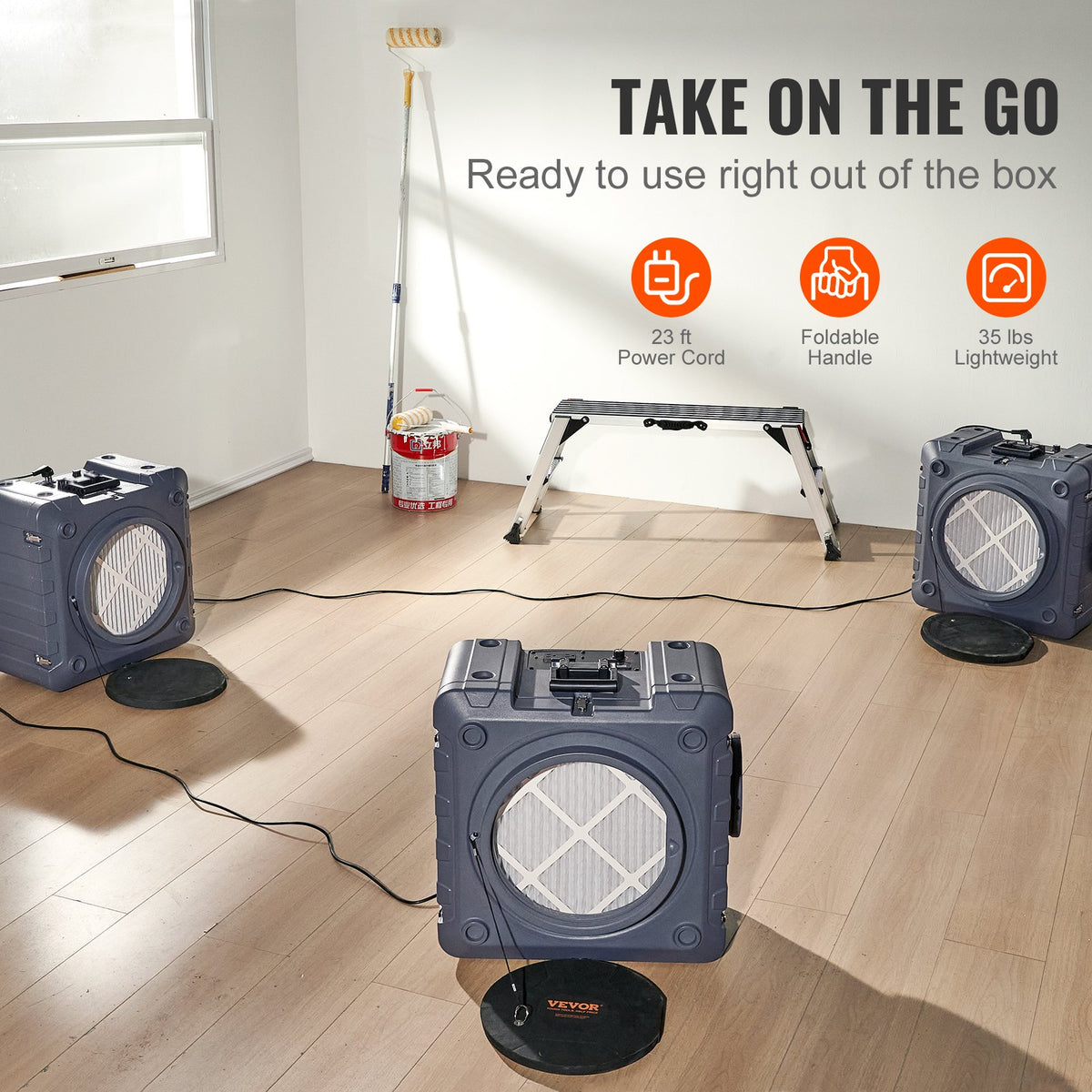 Air Scrubber | 550 CFM Negative Air Machine | 3-Stage Filtration with MERV10, Carbon & HEPA