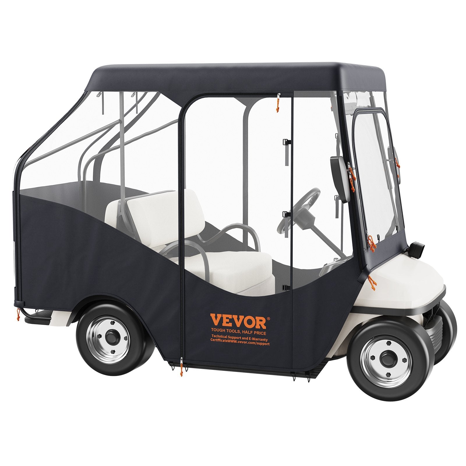 Golf Cart Enclosure 4 Passenger | 420D Polyester with Transparent Windows | Universal Fit