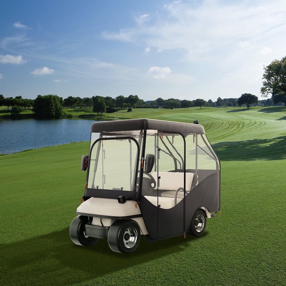 Golf Cart Enclosure 4 Passenger | 420D Polyester with Transparent Windows | Universal Fit