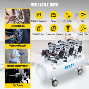 Air Compressor | 100L 3HP Ultra-Silent Oil-Free Inflator